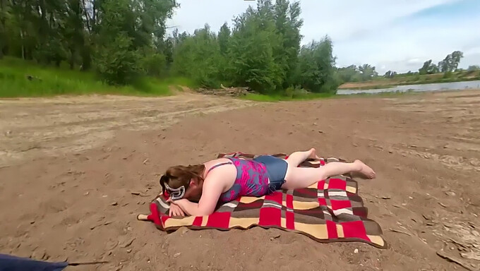 Russian Milf Gets A Rough Blowjob On The Beach