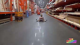 Brunette Sucks Big Black Cock In Hardware Store