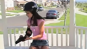 A Teenage Skater Indulges In Self-Pleasure On A Park Bench