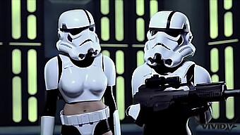 Cosplay Sukupuoli: Wookie Seksiä Kahden Storm Troopers Ja Bdsm Elementtejä