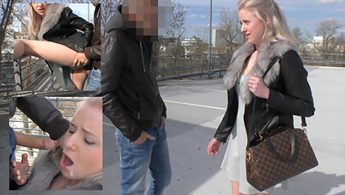 Junges Girl Wird Beim Sex Auf Einem Parkplatz Erwischt